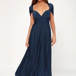 NWT Lulu's Always Stunning Convertible Navy Maxi
